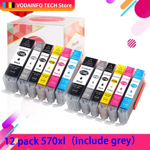 Priner PIXMA MG5750 MG5751 MG6851 MG6852 TS6050 TS5050 T5051 Wtih PGI 570 CLI 570 compatible ink cartridge for canon - Image 3