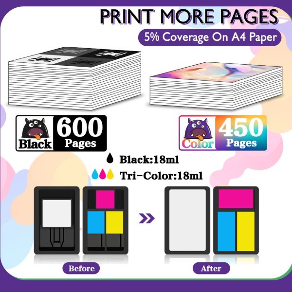 Printjoy Ink Cartridge Replacement For HP 301 HP301 XL Ink Cartridges Deskjet 4500 4501 4502 4503 4504 4505 4507 4508 Printer - Image 3