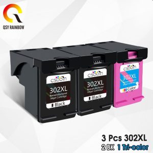 QSYRAINBOW Remanufactured For HP 302 Ink Cartridge HP302 XL Ink Cartridge Deskjet 1110 1111 1112 2130 2131 4511 3833 5220