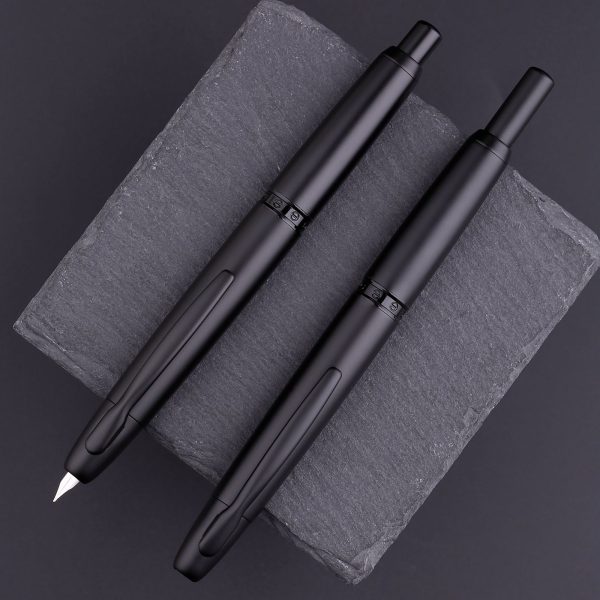 Smoothly Brand MAJOHN A1 Retro Matte Black Retractable Fountain Pen 0.4mm Extra Fine Nib Press Ink Pens for Writing Stationery - Image 3