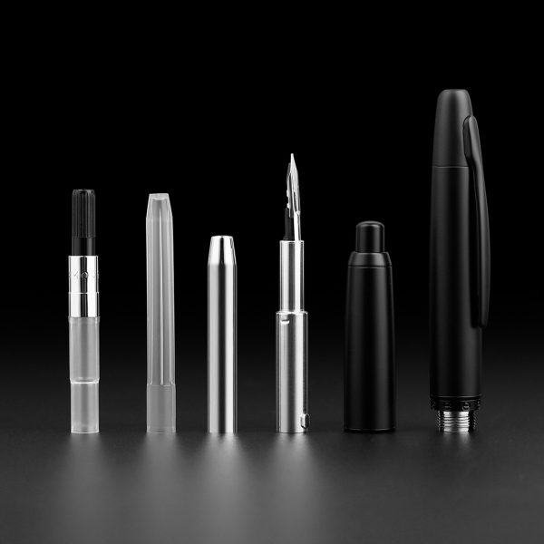 Smoothly Brand MAJOHN A1 Retro Matte Black Retractable Fountain Pen 0.4mm Extra Fine Nib Press Ink Pens for Writing Stationery - Image 4