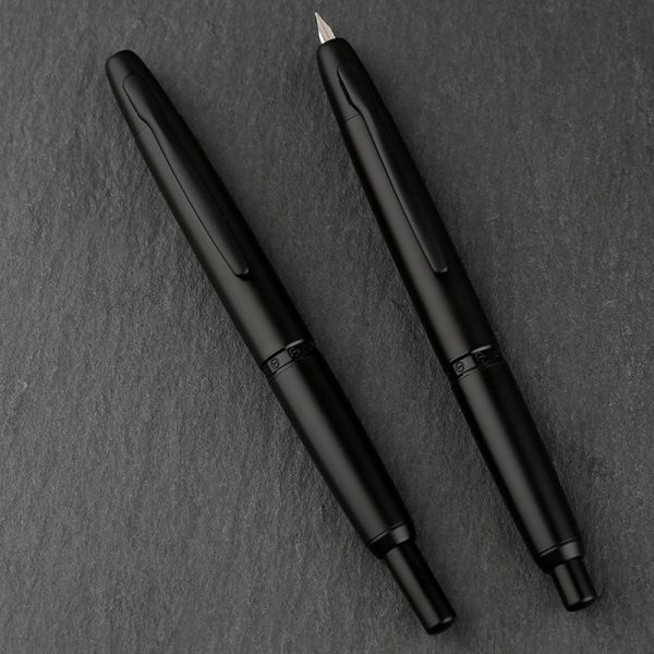Smoothly Brand MAJOHN A1 Retro Matte Black Retractable Fountain Pen 0.4mm Extra Fine Nib Press Ink Pens for Writing Stationery - Image 5
